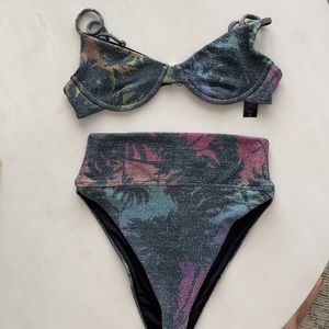 Beach riot rainbow palm madness bikini set